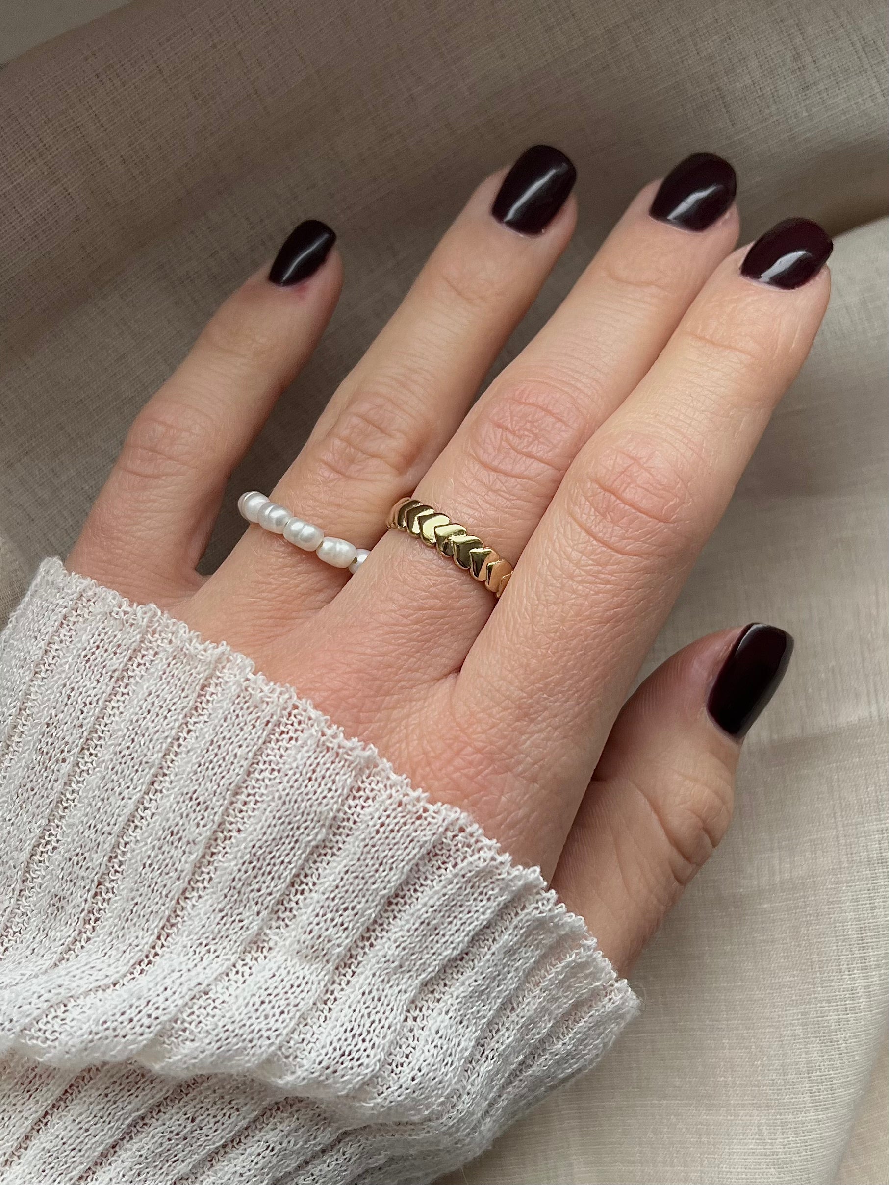 Handgemachter Edelstahlring Ringset